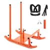 Front. VEVOR - Weight Sled, Steel Power Sled, Fitness Strength Training Sleds for Athletic Exercise Speed Improvement,Fitness Equipment - Orange.