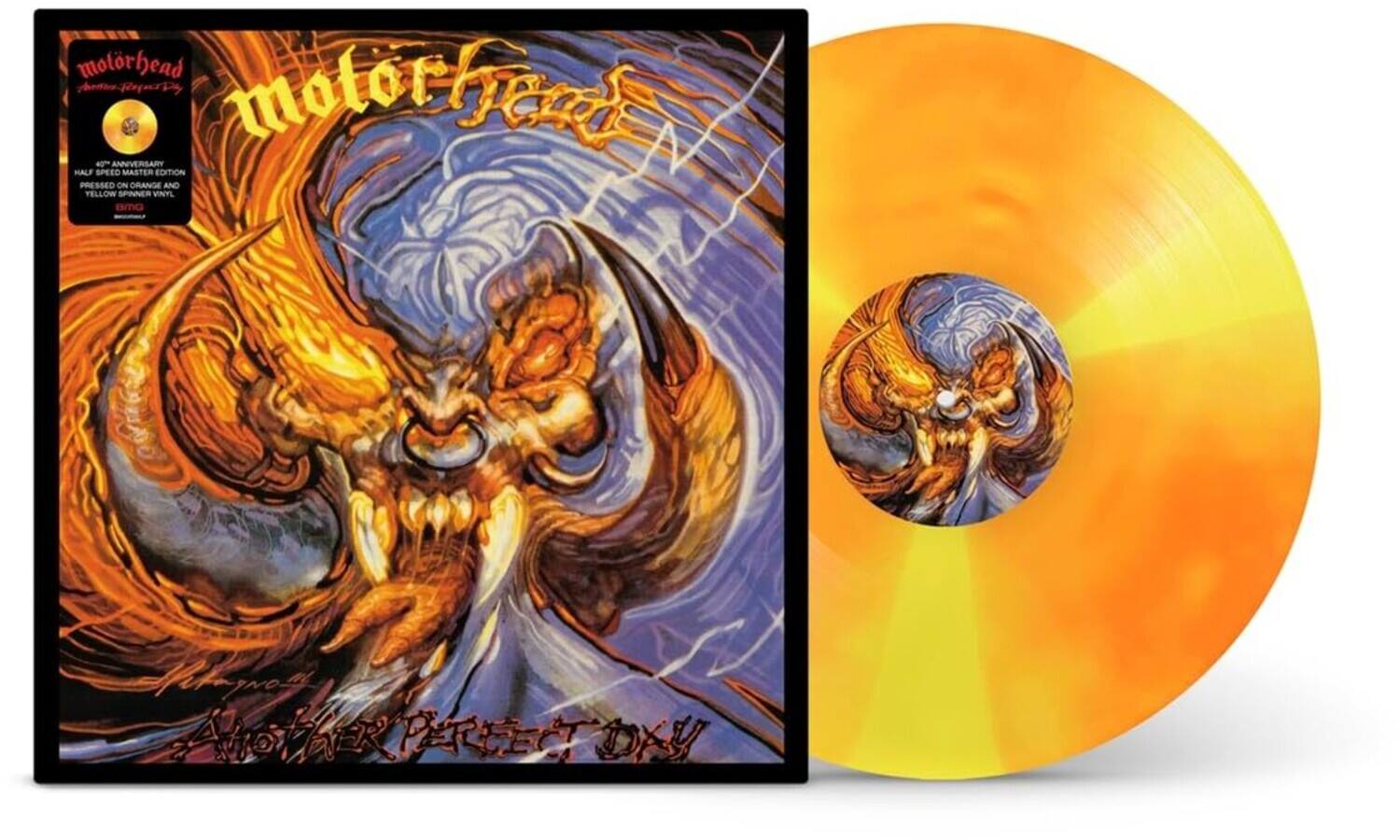 motorhead  
40th Anniversary  
Speed Master Edition  
Pressed on Orange and Yellow Vinyl  
BMG  
Ano AlohPy  
PEETT