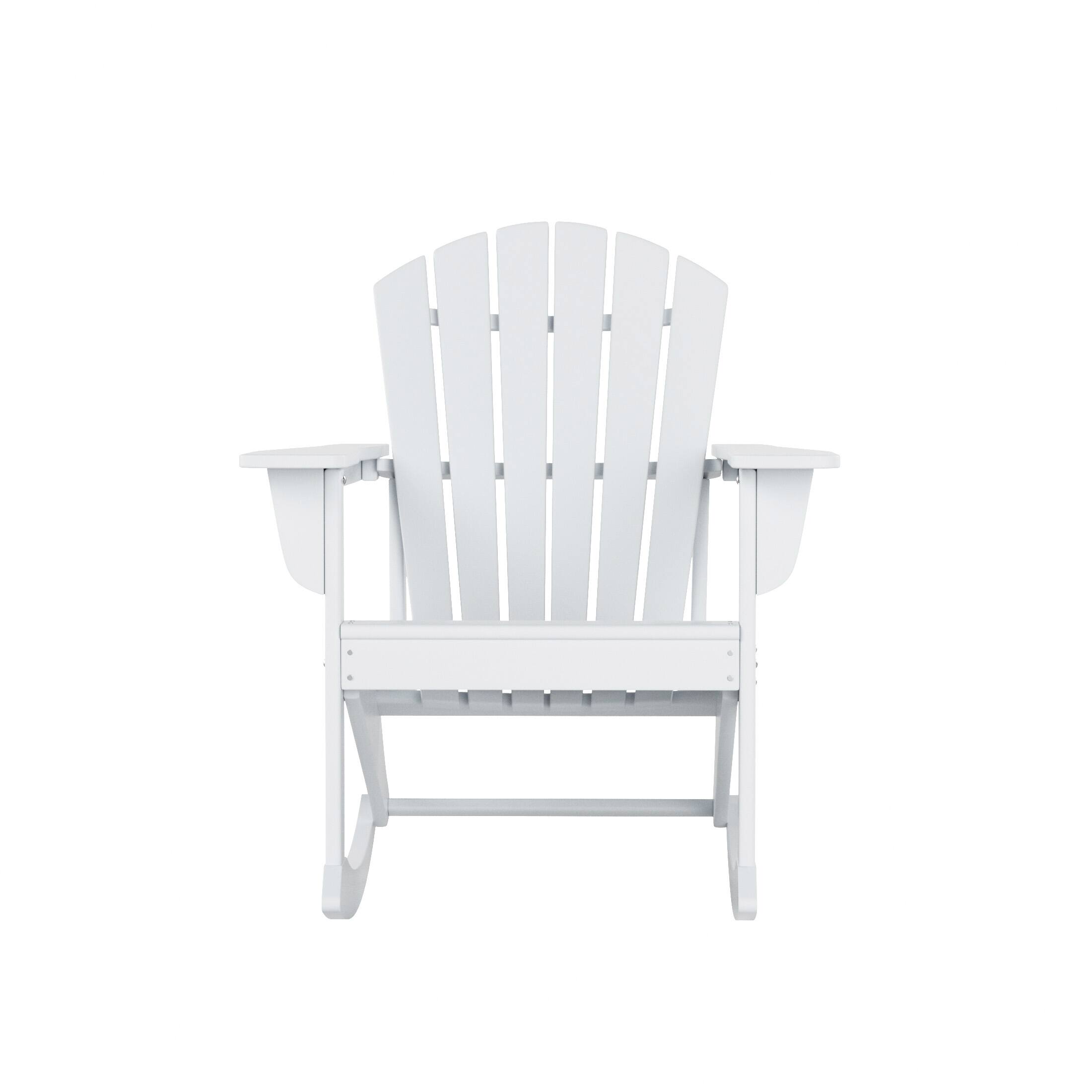 Left. WestinTrends - WestinTrends Dylan Outdoor Patio Poly Plastic Adirondack Rocking Chair - White.