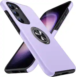 Entronix - Case Compatible with Galaxy S24 Plus - 360º Circular Ring Gripstand - Purple