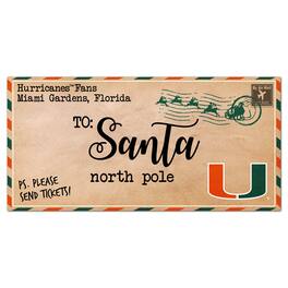 Fan Creations - Miami Hurricanes 6'' x 12'' Letter to Santa Sign - Multicolor