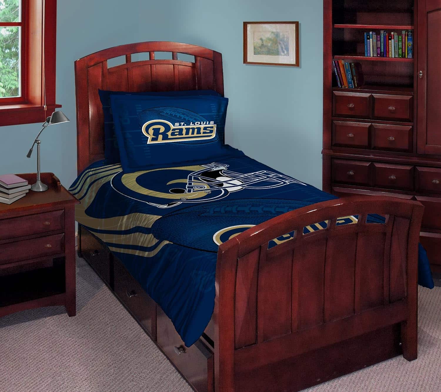 Northwest - St. Louis Classic Rams - Twin Size Comforter Pillow Sham Set - Multi