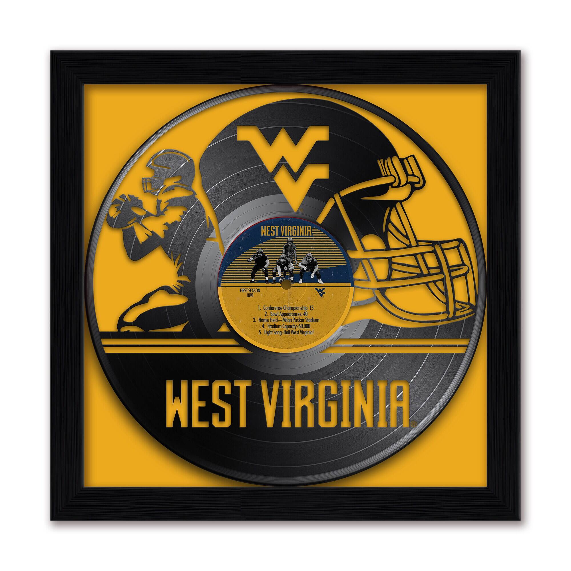 West Virginia Mountaineers Framed 13" x 13" Vinyl Record Art Print