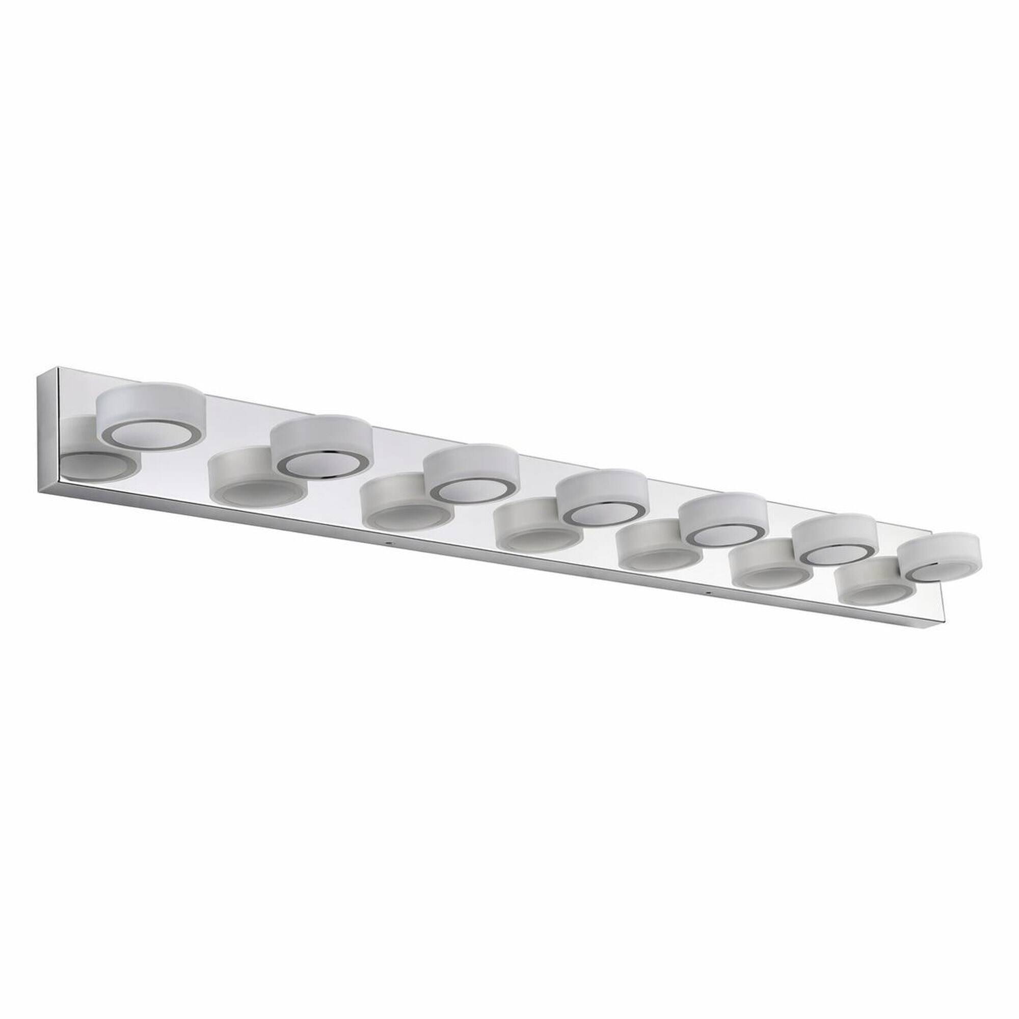 Alt View 3. RYHNUYNE - Modern 7‑Light Vanity Light,52 " Rotating Oval Acrylic LED Bathroom Wall Light for Bath Dressing Room - Chrome.