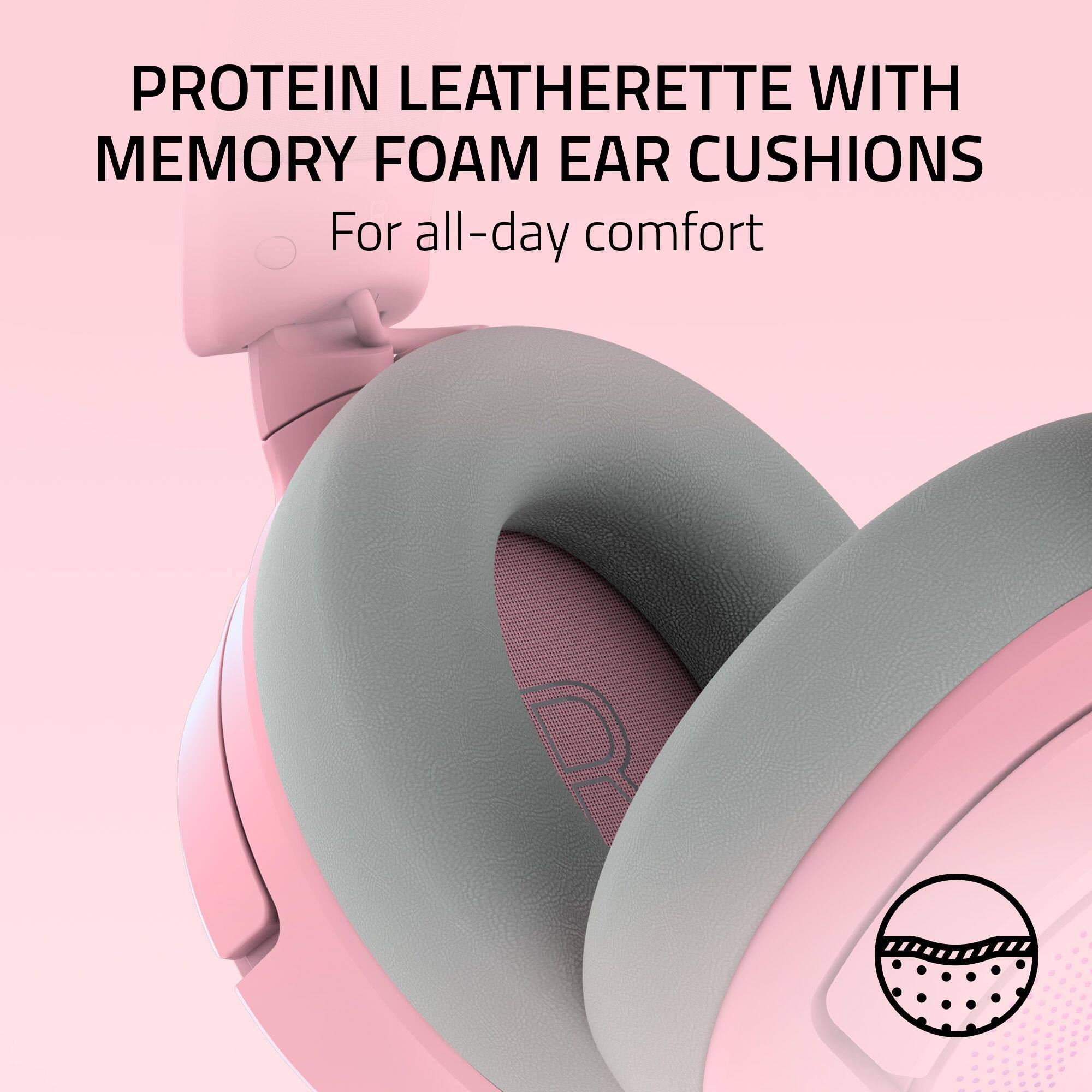 PROTEIN LEATHERETTE WITH MEMORY FOAM EAR CUSHIONS  
For all-day comfort