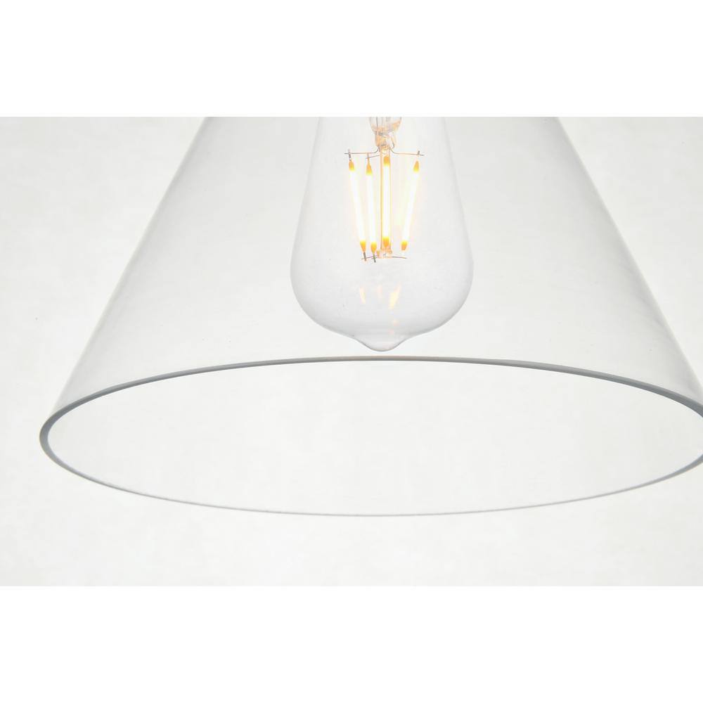 Alt View 1. Living District - Destry 1 Light Brass Pendant With Clear Glass - Brass And Clear.