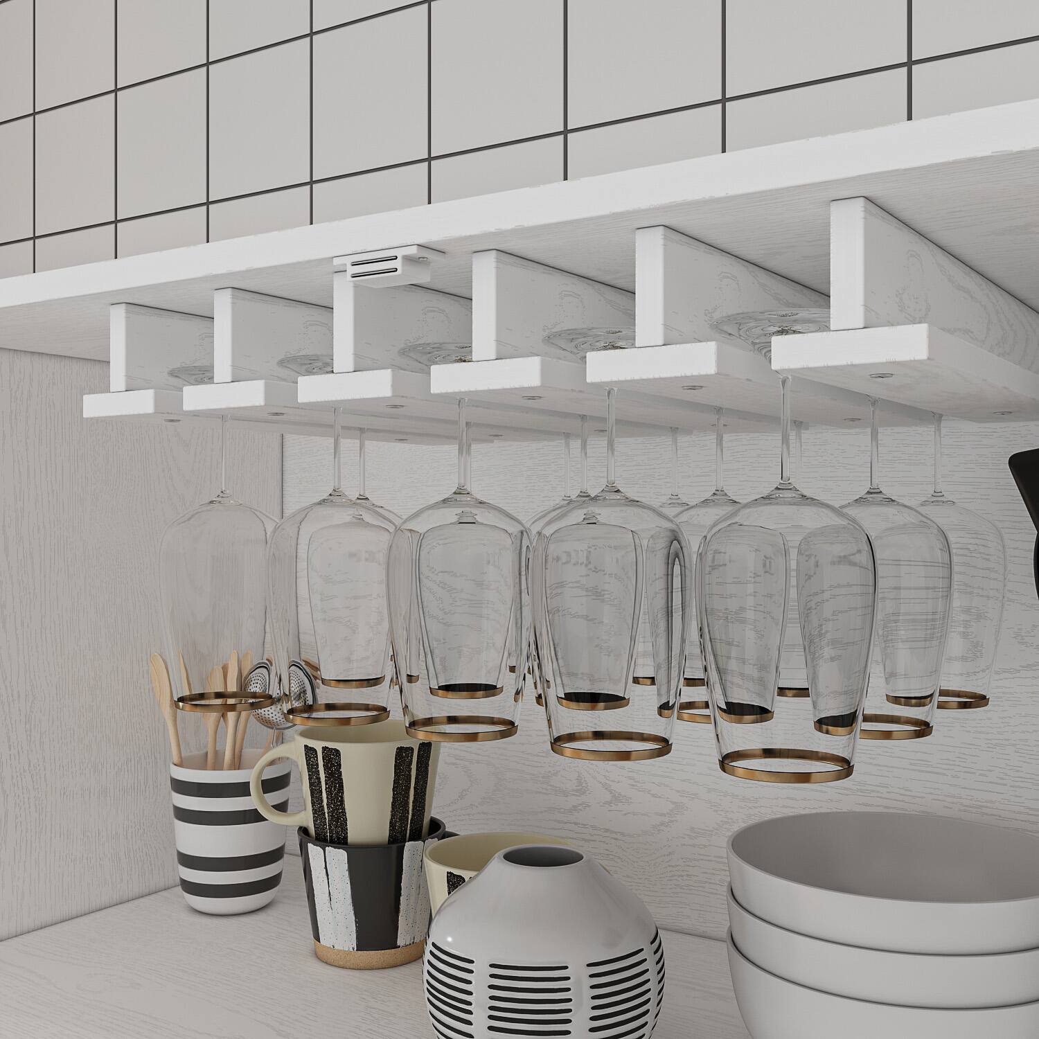 Alt View 5. FUFU & GAGA - FUFU&GAGA Multi - Functional Kitchen Pantry Wine Storage Smart Organization Sideboards - White.