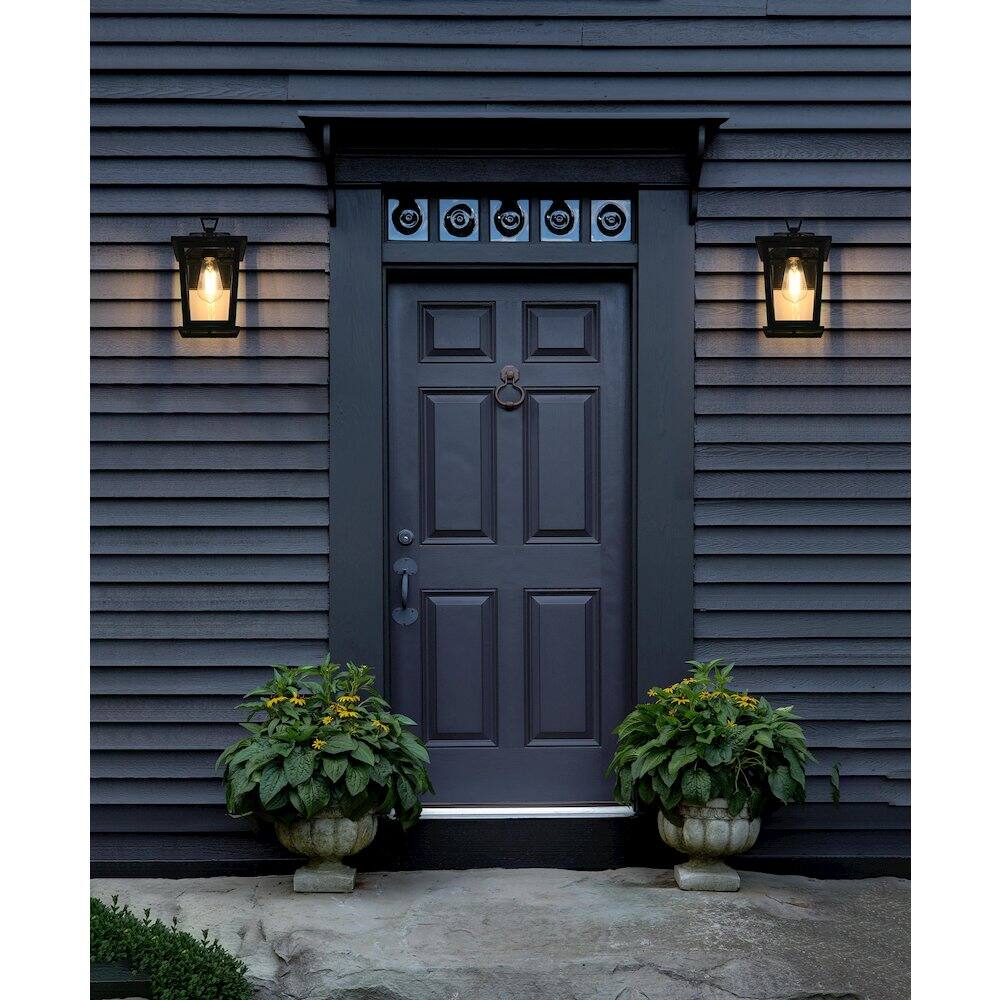 Alt View 4. Elegant Lighting - Cayman 7 inch Outdoor Pendant in Black - Black.