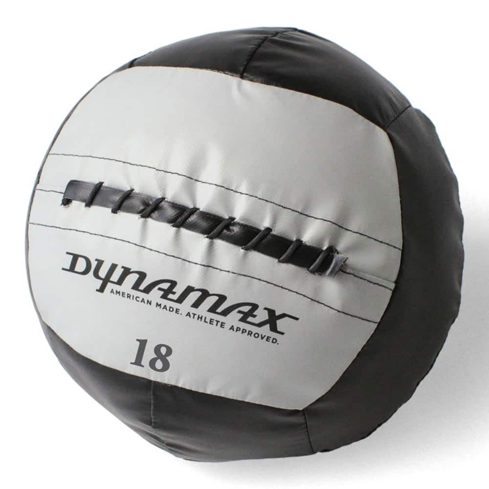 Power Systems - Dynamax 14" Medicine Ball (18 lb), Soft-Shell Weighted Medicine Ball for Full Body Training - Black/Gray