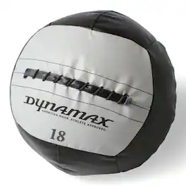 Power Systems - Dynamax 14" Medicine Ball (18 lb), Soft-Shell Weighted Medicine Ball for Full Body Training - Black/Gray