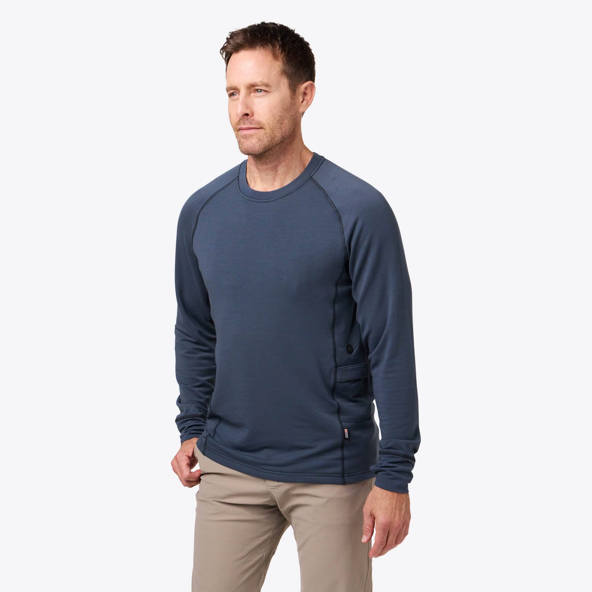 Alt View 6. Mobile Warming - App Controlled Men's BaseLite Heated Baselayer Shirt - Arctic Blue.