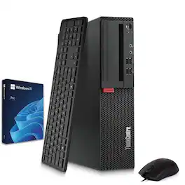 Lenovo - Refurbished Excellent - Thinkcentre M910 SFF Desktop PC | Intel Core i5-7th 3.4GHz | 16GB DDR4 RAM | 512GB SSD | KB & Mouse | Wi-Fi | Win11 - Black