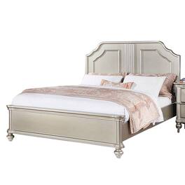 Manhattan Lane - Opp Platform Queen Size Bed with Curved Panel Headboard - Champagne Silver