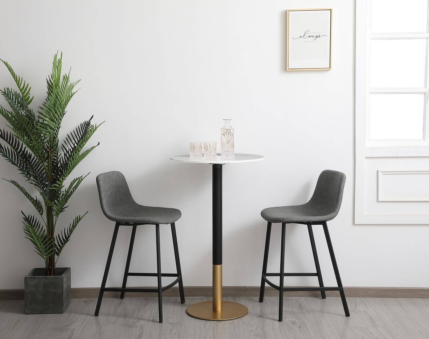 Alt View 5. Elegant Decor - 23 inch pub table in white - White.