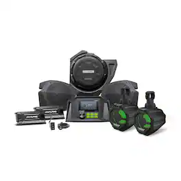 Alpine - PSS-PRZR Weather-Resistant Complete Sound System Upgrade Kit 2013-Up Select Polaris RZR Side-by-Sides - Black/Gray