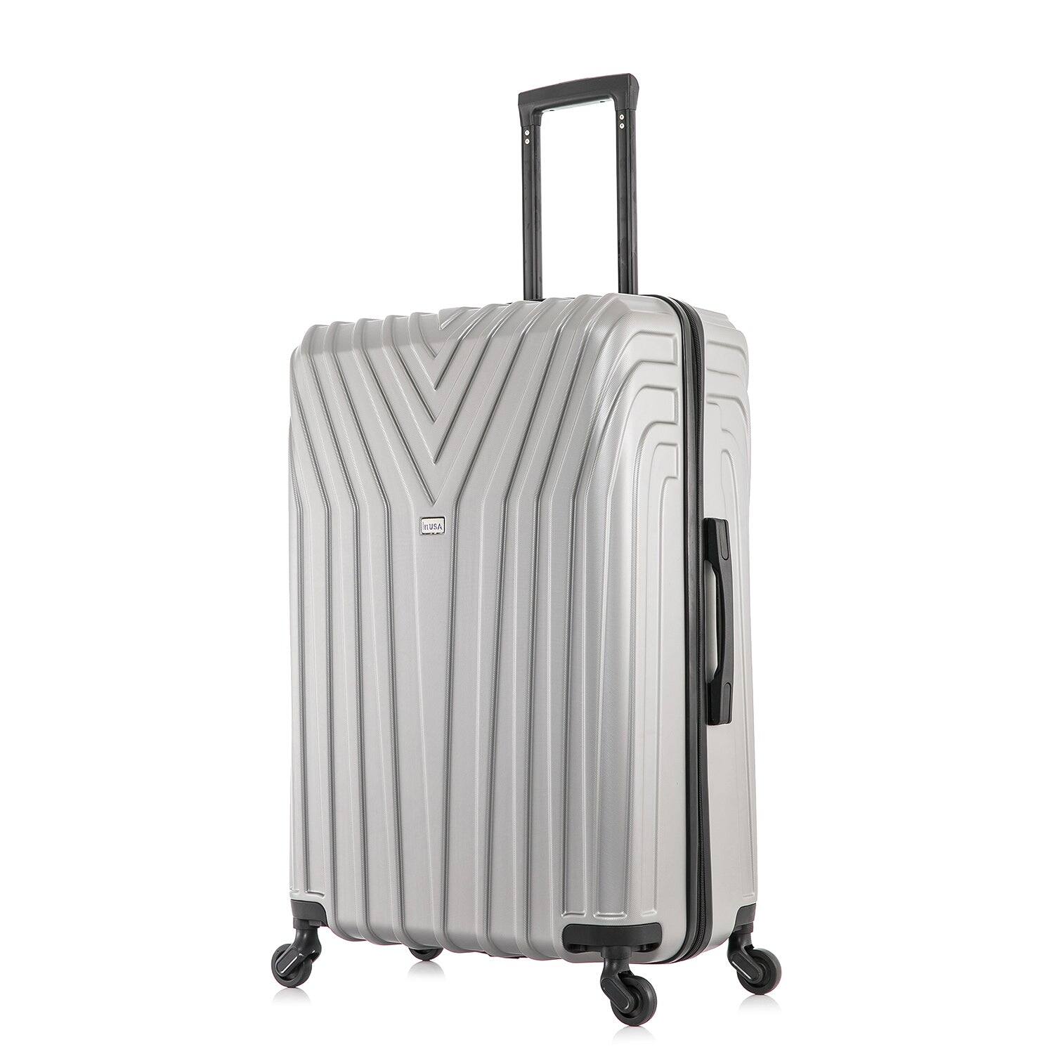 Front. InUSA - Vasty Lightweight Hardside Spinner Luggage 28" - GREY.