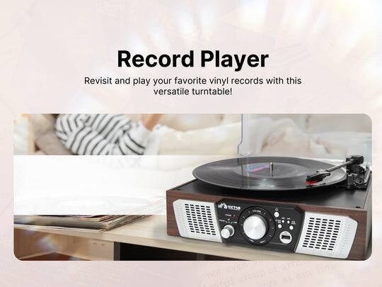 Record Player

Revisit and play your favorite vinyl records with this versatile turntable!