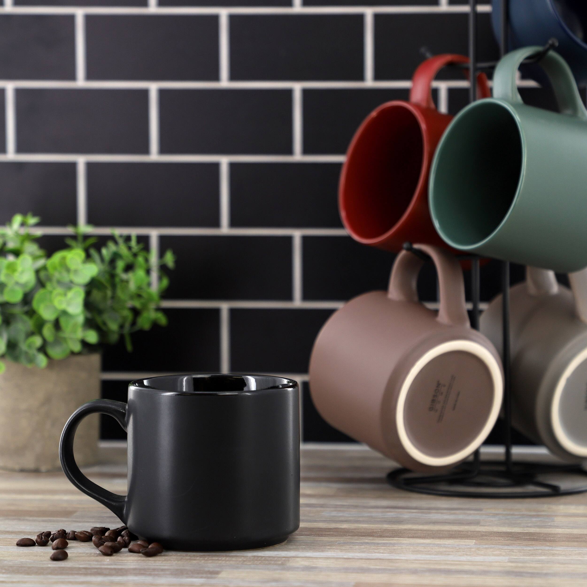 Alt View 3. Gibson - Gibson Home Dutch Yard 7 Piece 16oz Stoneware Mug Set with Metal Rack in Multi-Color - Multi-color.