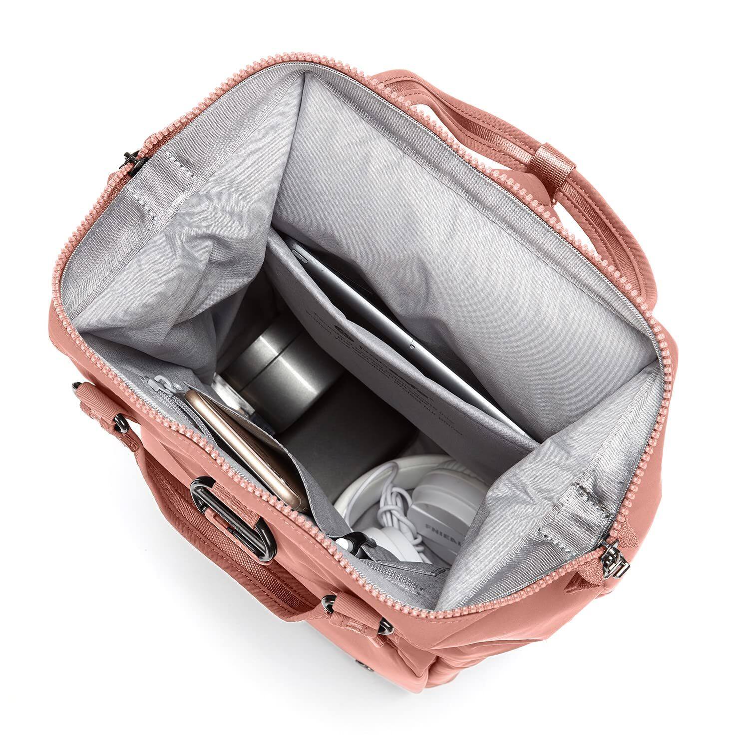 Back. Pacsafe - Pacsafe Citysafe CX mini backpack (Econyl Rose) - Econyl Rose.