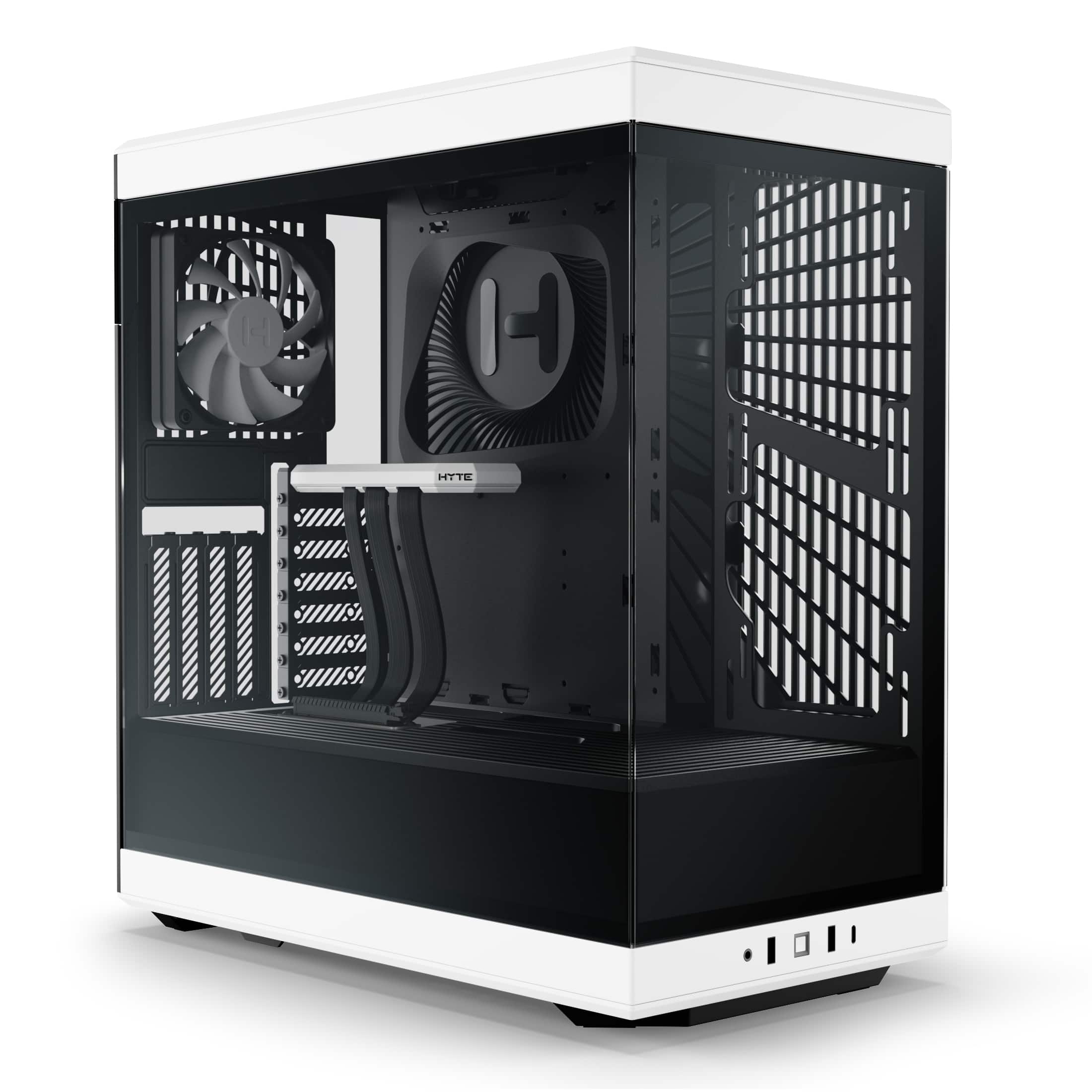 Front. HYTE - Y40 ATX Mid-Tower PC Case - White.