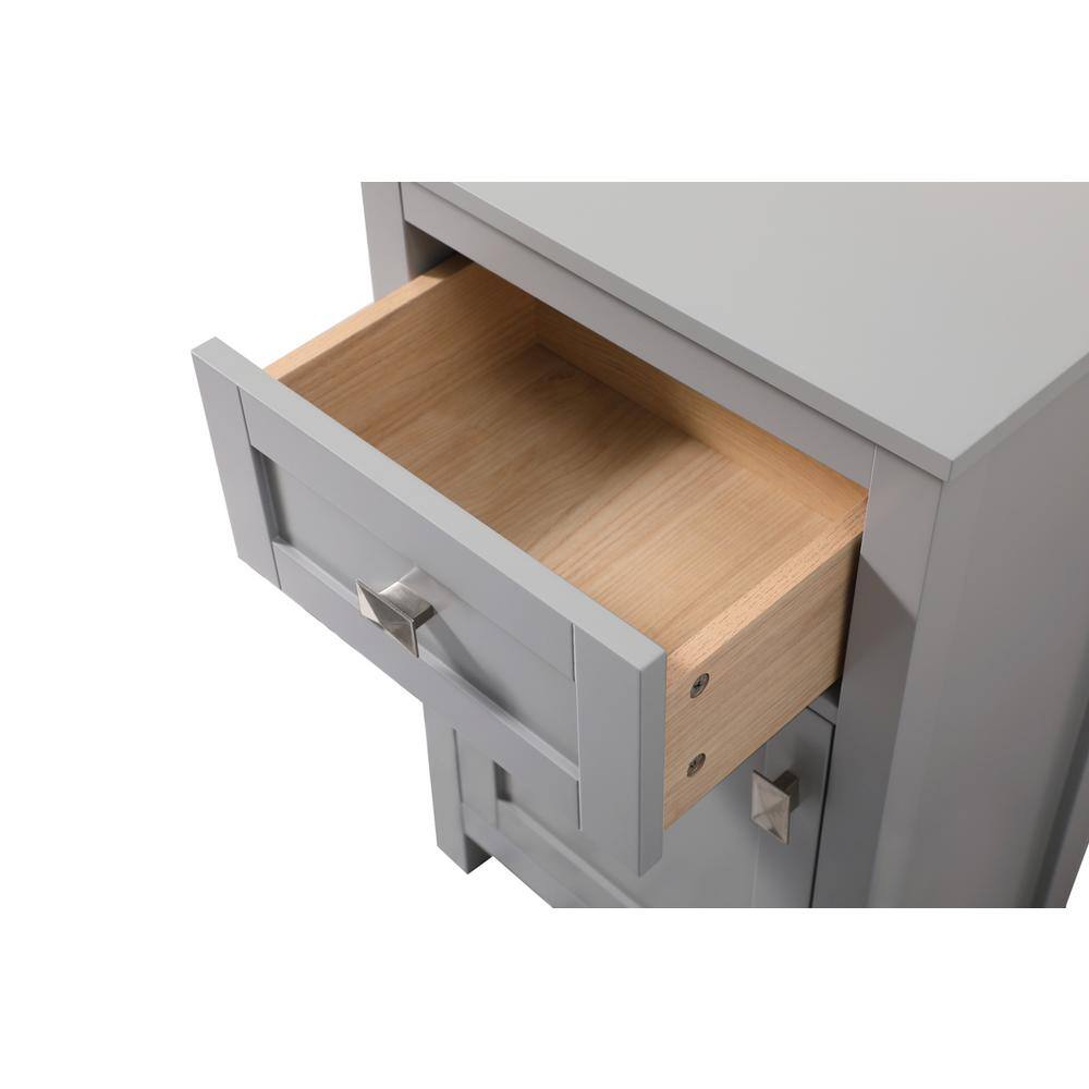 Alt View 9. Elegant Kitchen and Bath - 18 Inch Wide Bathroom Storage Freedstanding Cabinet In Grey - Grey.