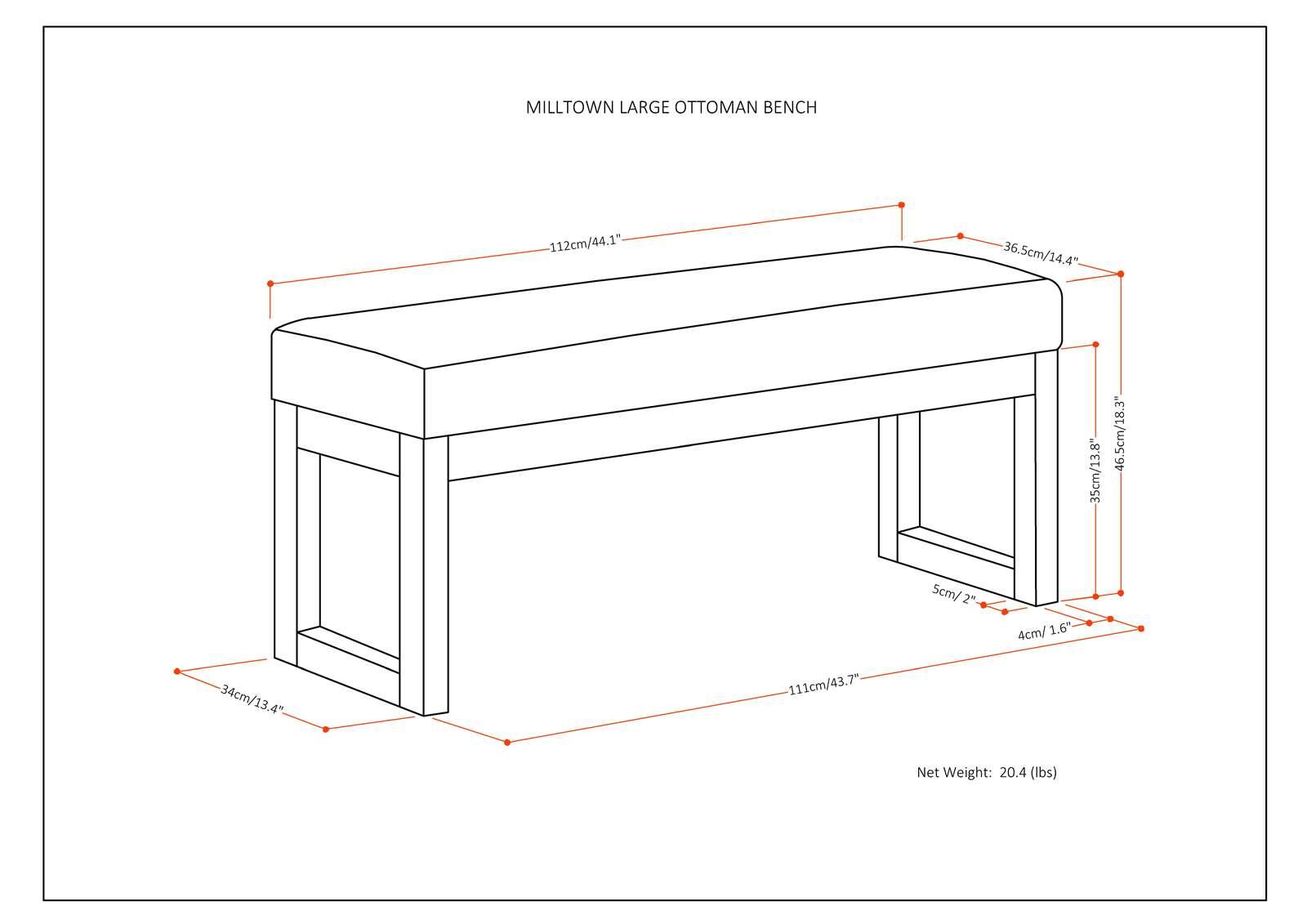 Alt View 17. Simpli Home - Milltown Large Ottoman Bench - Tanners Brown.