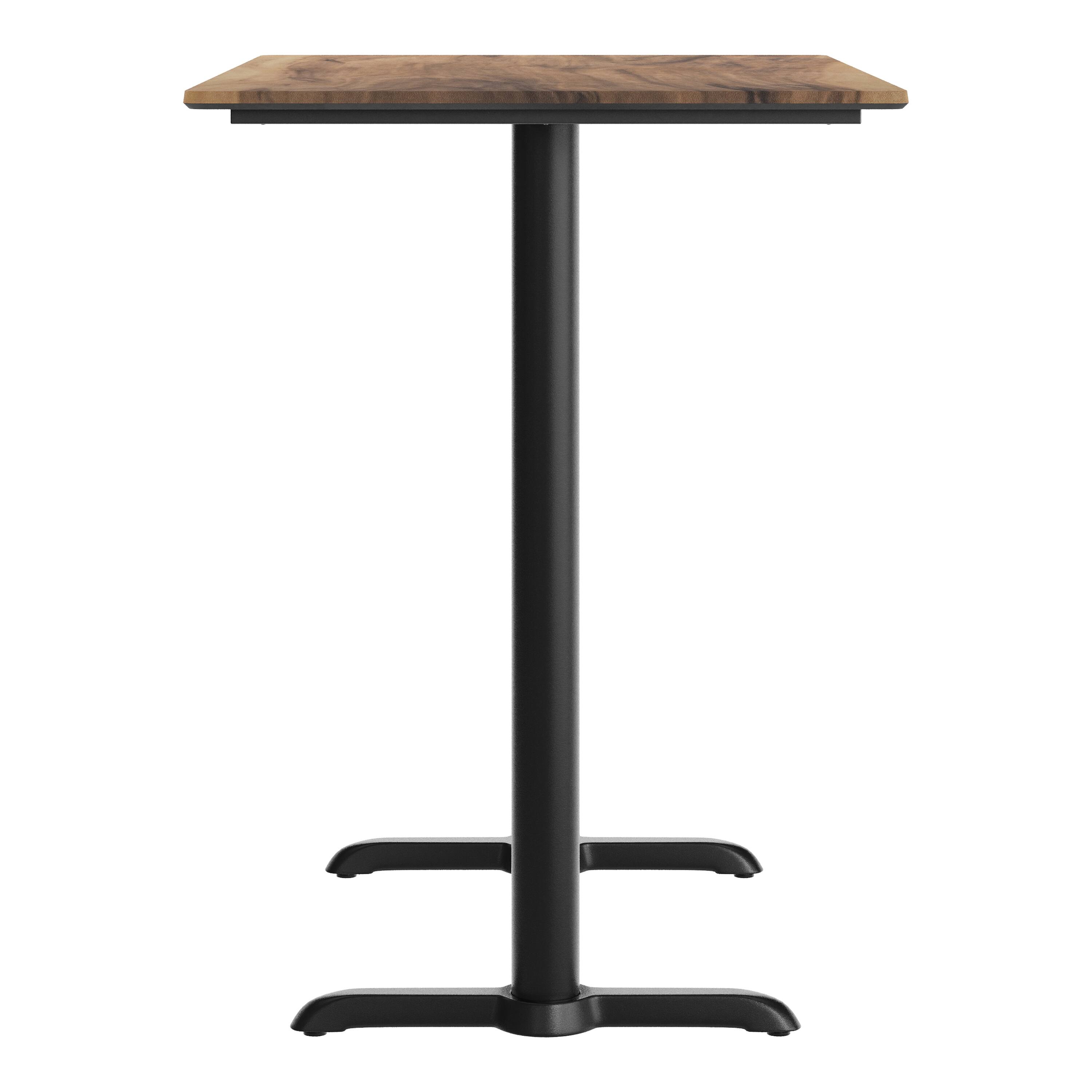 Alt View 7. Emma + Oliver - PureShield Tabletop with Seam-Free Surface Innovation and Bar Height Base - Natural/Black Base.