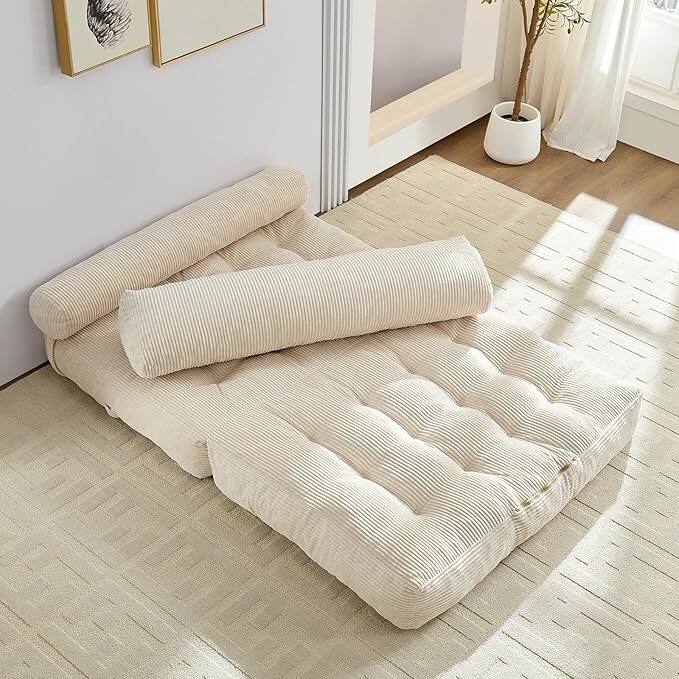 Alt View 2. Circus Cirle - 50”W Folding Sofa Bed - Beige.