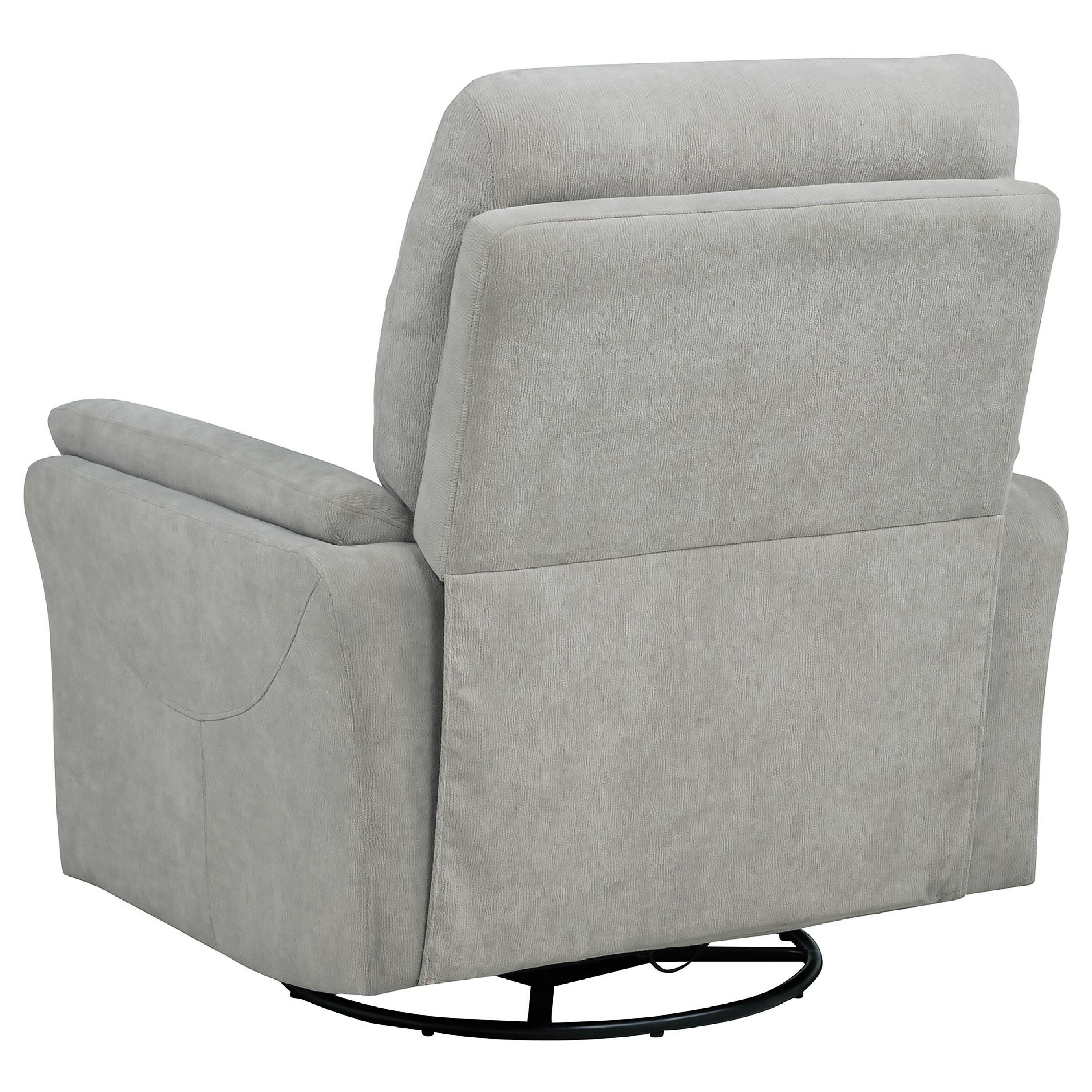 Left. Manhattan Lane - Asley Swivel Power Glider Recliner Chair with USB Ports, Ivory Fabric - Ivory, Black.