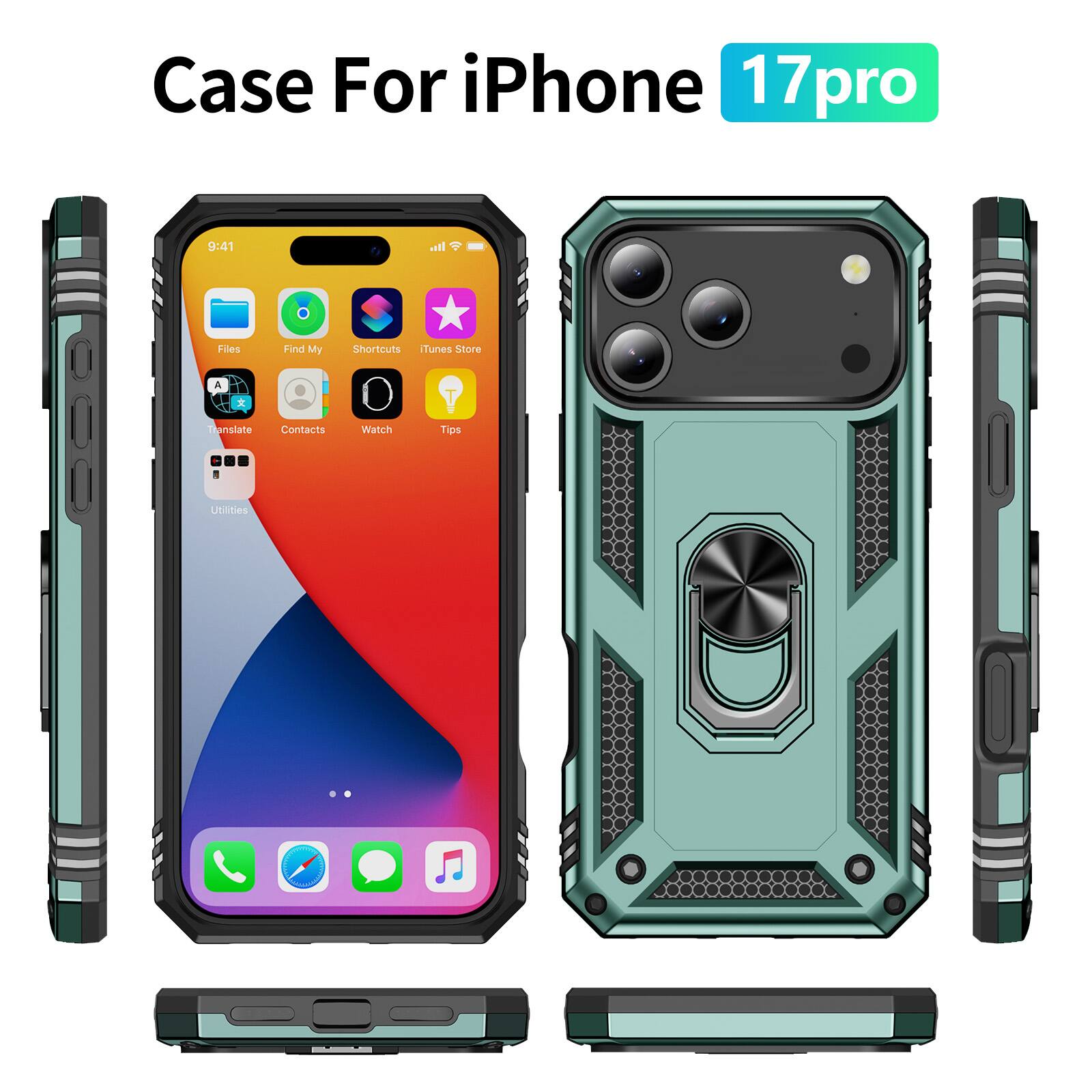Case For iPhone 17 17pro 9:41 Files Find My Shortcuts iTunes Store Translate Contacts Watch Tips Utilities