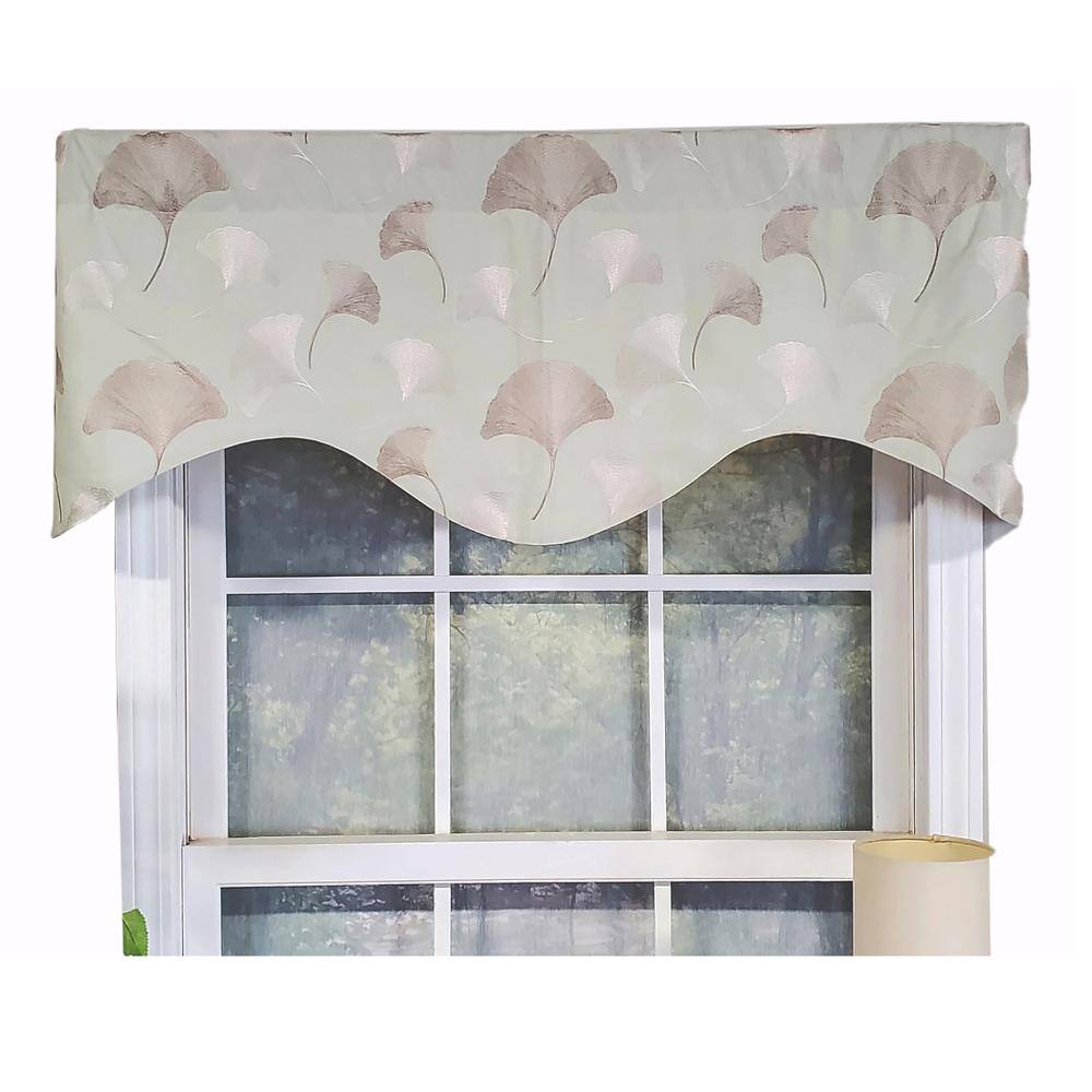 RLF Home - Modern Design Classic Fanfare Cornice Style Window Valance 50" x 17" - Light Green