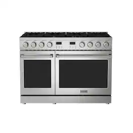 Thor Kitchen - 7.6 Cu. Ft. Contemporary Freestanding Double Oven Gas Range - Stainless Steel