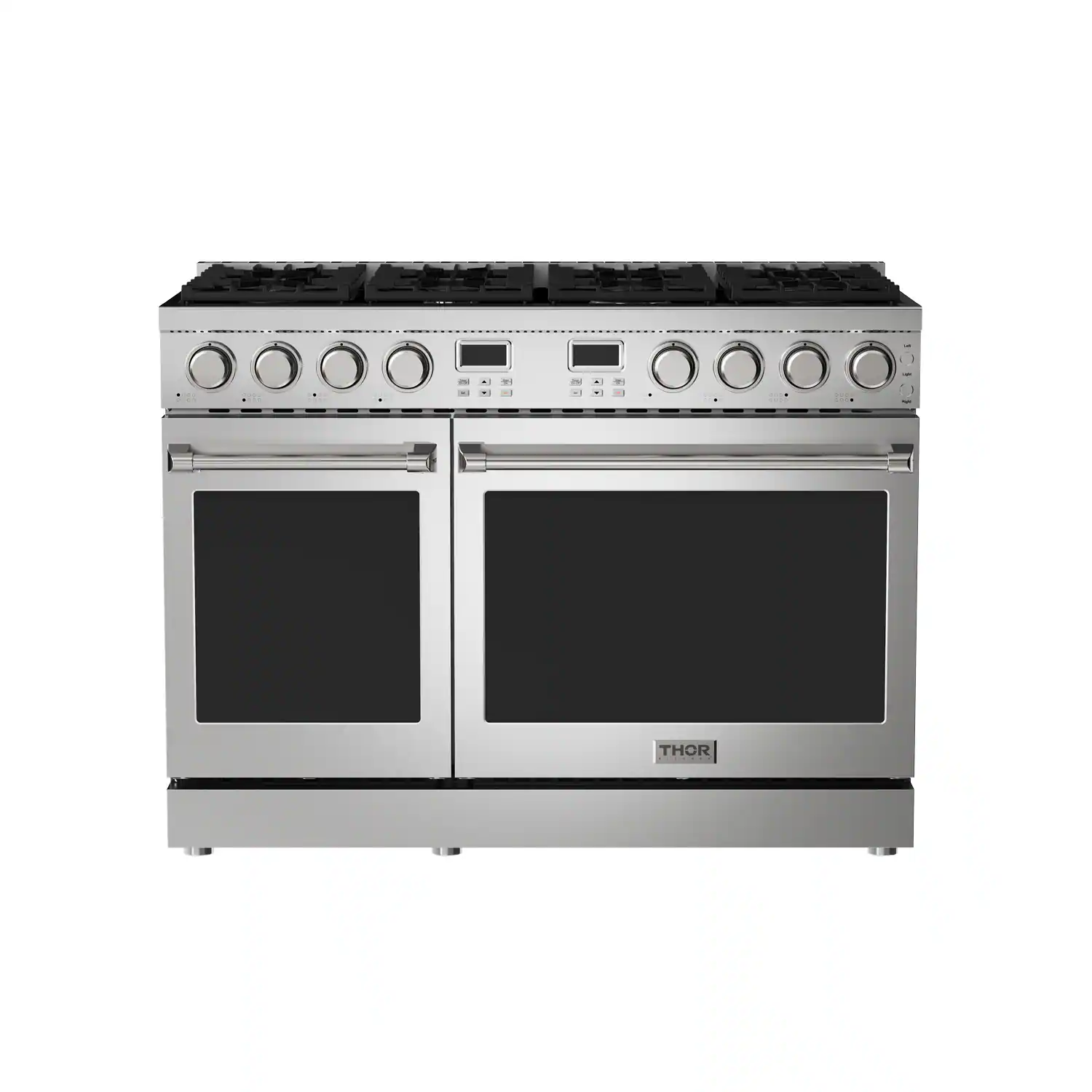 Front. Thor Kitchen - 7.6 Cu. Ft. Contemporary Freestanding Double Oven Gas Range - Stainless steel.