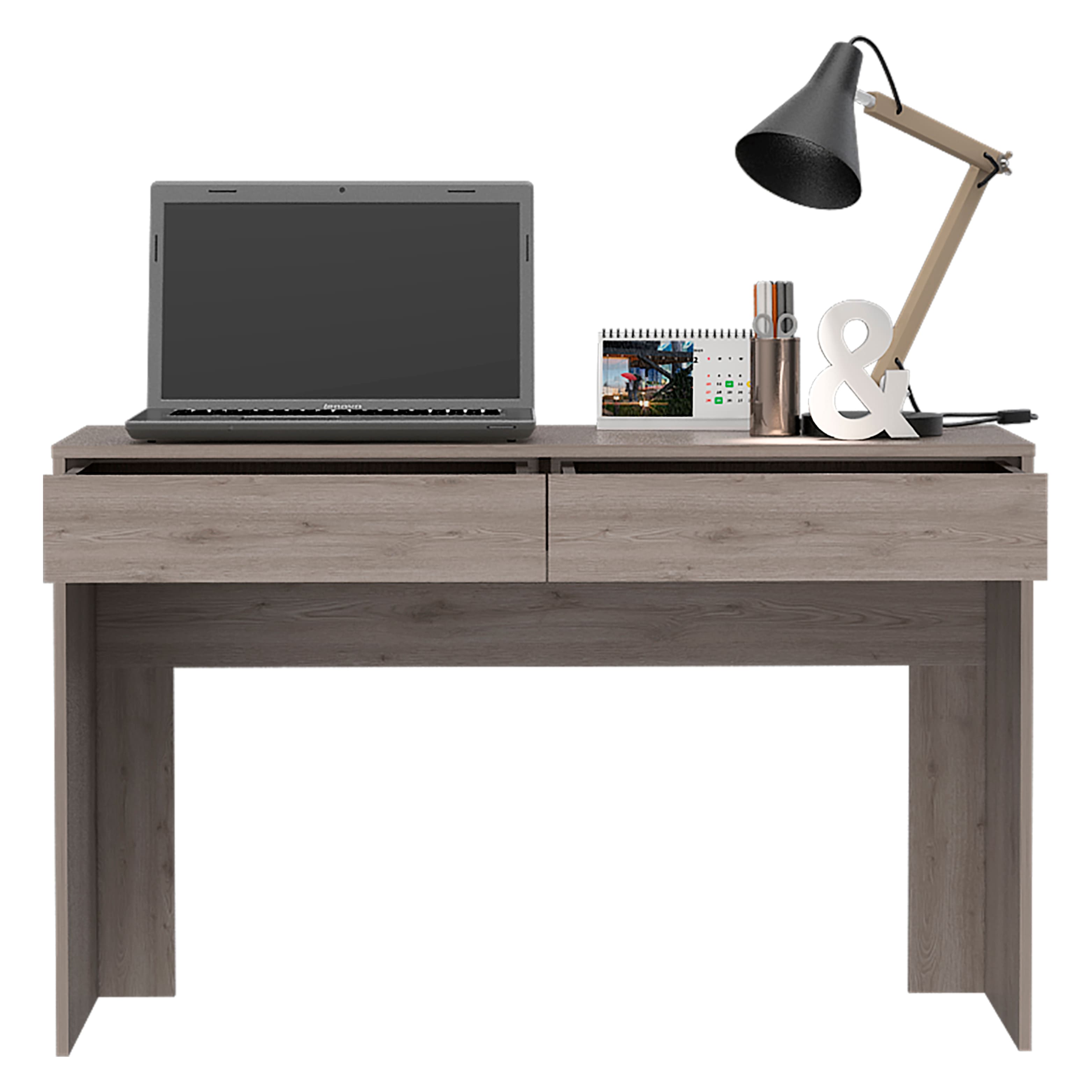 Spaco - 2 Drawer Computer Desk, 47.3 Inch Spacious Writing Table, Home Office Workstation, Storage Organizer - Beige