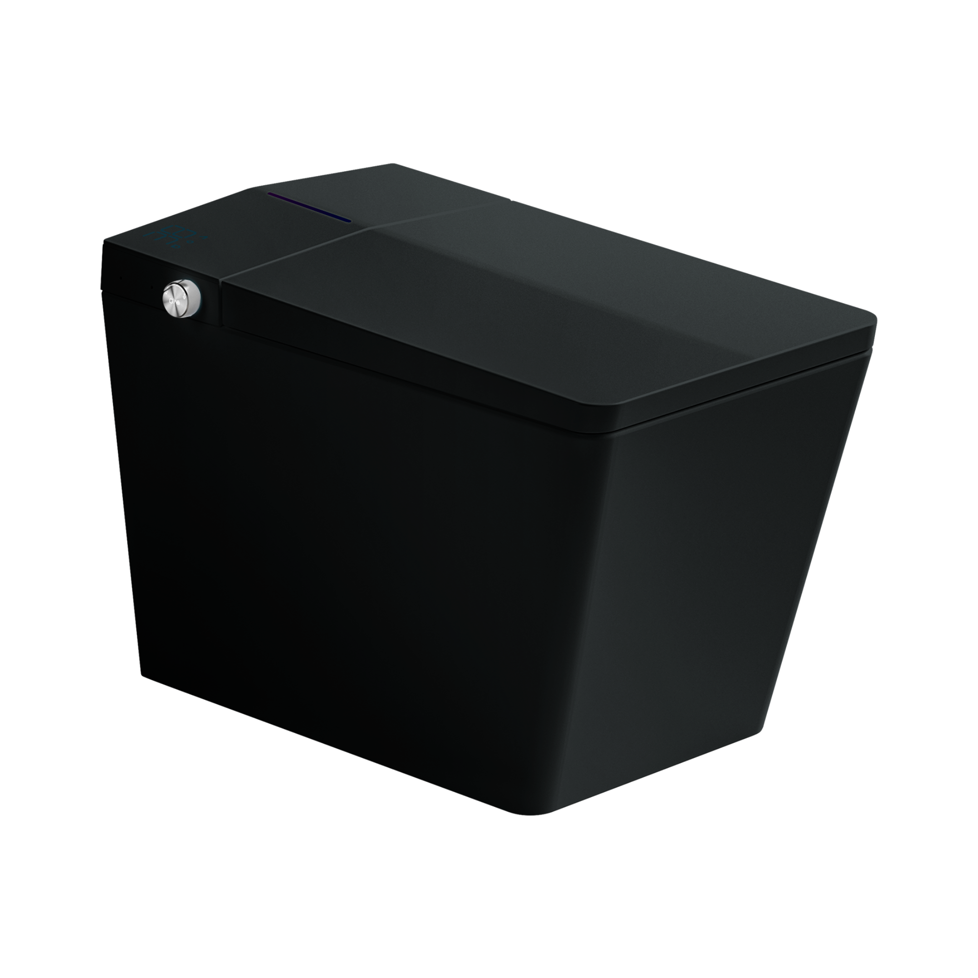 Alt View 1. Boyel Living - Matte Black Square Smart Toilet Built in Tank Foot Touch Open Auto Flush Heated Seat LED Remote Control - Black.