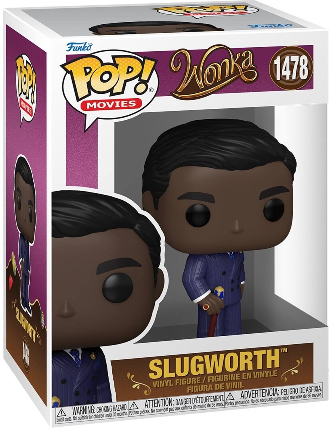 POP! Funko 1 POP! Wonka 1478 H MOVIES MOVIES SLUGWORTH / FIGURINE EN VINYLE VINYL FIGURE VINIL FIGURA DE ASFIXIA. ADVERTENCIA: PELIGRO 36 meses. nitos menores de ATTENTION: DANGER D TOUFFEMENT. Partes pequeras. No es adecuado para de moins de 36 mois. CHOKING HAZARD. WARNING: CHOKING HAZARD. Small parts. Not suitable for children under 36 months, Petites pieces.