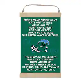 Jardine - Tulane Wave Fight Song Banner Sign - Green