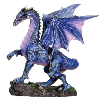 Front. Pacific Trading - Midnight Dragon Serpent Collectible Figurine 4.75 inch - Blue.