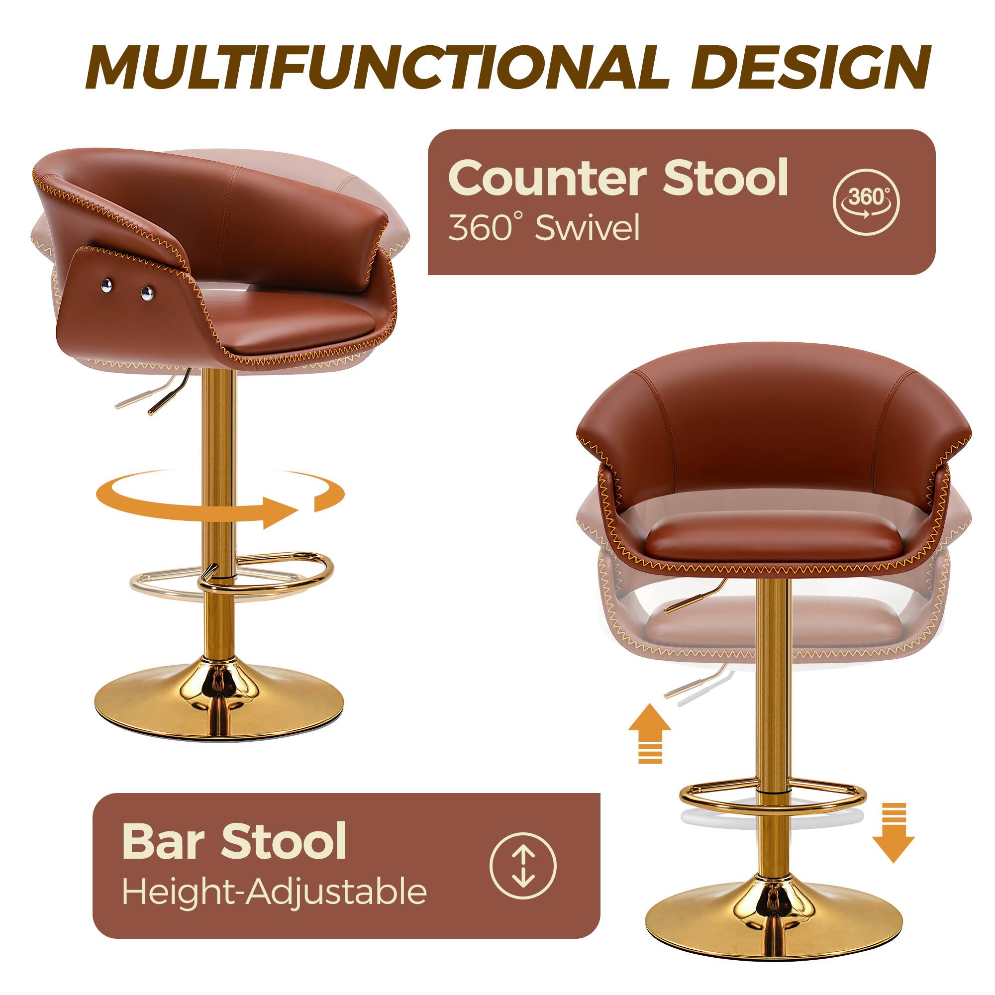 MULTIFUNCTIONAL DESIGN

Counter Stool  
360° Swivel

Bar Stool  
Height-Adjustable