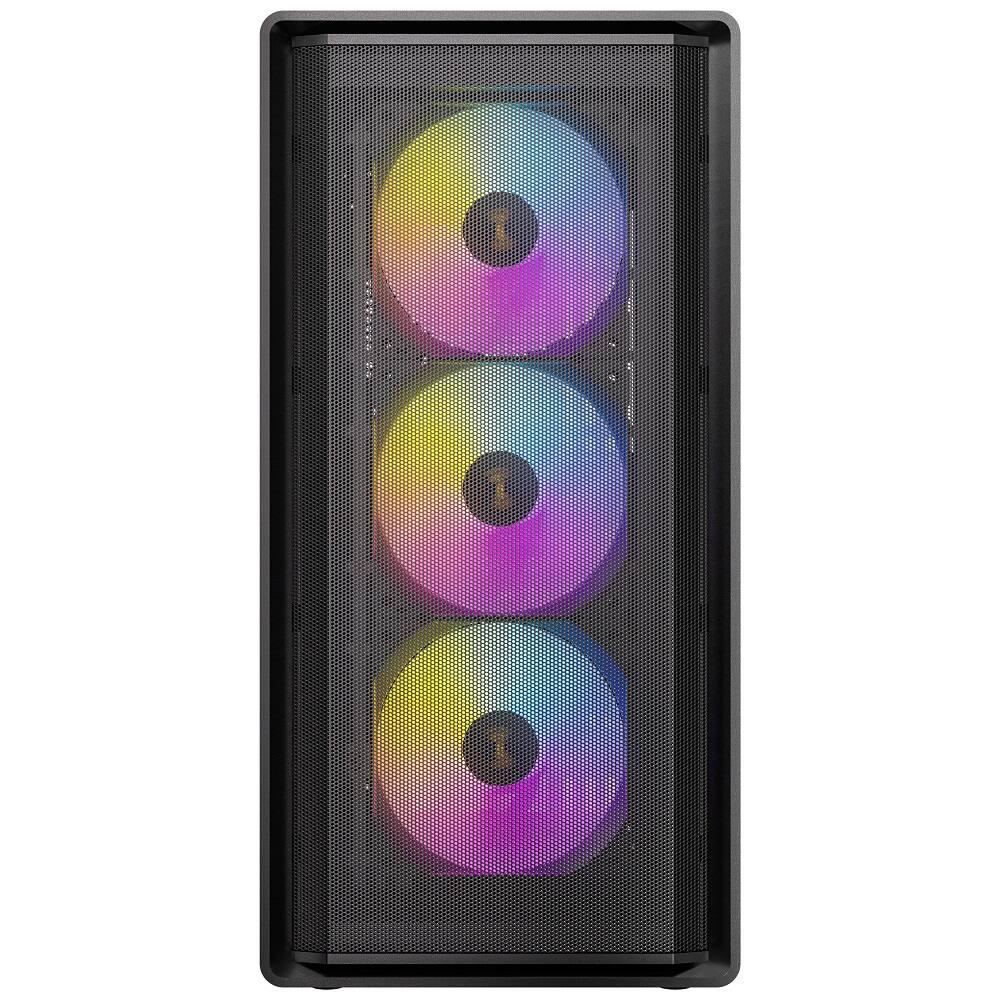 Left. Antec - P6 Neo ARGB, 4 PWM ARGB Fans Included, 240 mm Top Radiator Support, Type-C 3.2 Gen 2 Mid-Tower ATX PC Case - Black.