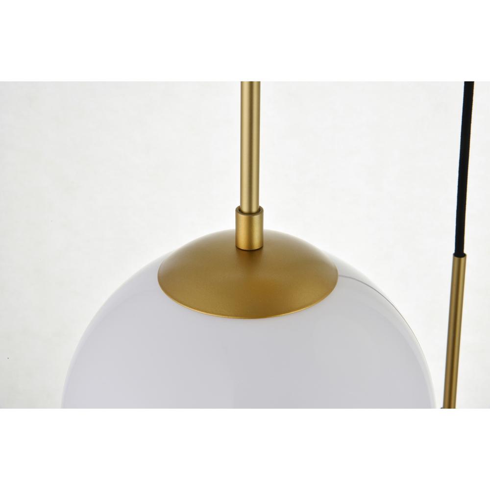 Alt View 4. Living District - Baxter 3 Lights Brass Pendant With Frosted White Glass - Brass And Frosted White.