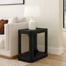Plank+Beam - Modern Rounded Rectangular Side Table with Shelf (25in x 15in / 630mm x 375mm) - Black
