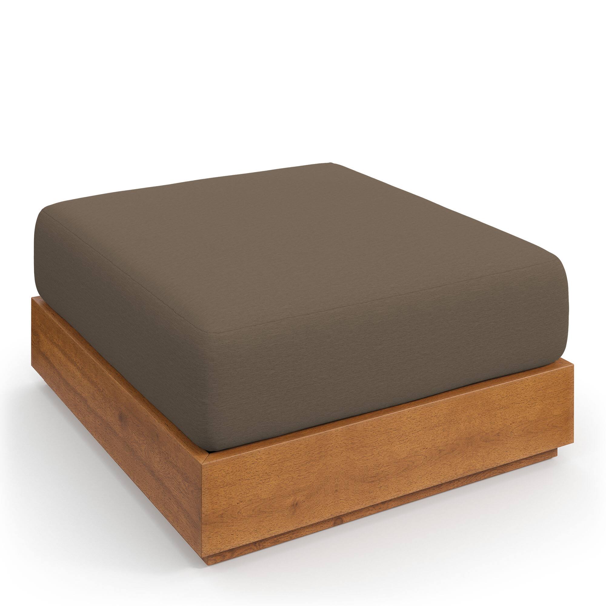 Alt View 4. Modway - Tahoe Outdoor Patio Acacia Wood Ottoman by Modway - Natural Cocoa.
