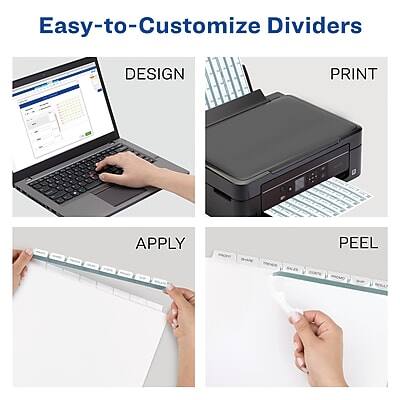 Easy-to-Customize Dividers

DESIGN  
PRINT  
APPLY  
PEEL