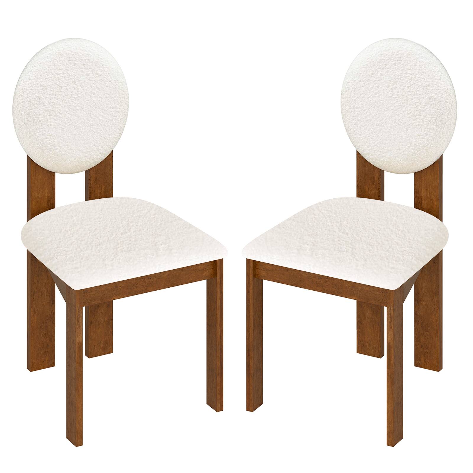 Gymax - 2PCS Dining Chairs Upholstered Sherpa Fabric Kitchen Chairs w/ Rubber Wood Legs - White price history on PriceWatchPro