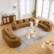 Alt View 6. KERDOM - 80" Curved Loveseat for Small Space, Modern Teddy Sofa Couch with 3 Pillows for Apartment, Bedroom, No Assembly Required - Brown.