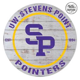 Jardine - Wisconsin-Stevens Point Pointers 20'' x 20'' Indoor/Outdoor Weathered Circle Sign - White