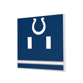 Keyscaper - Indianapolis Colts Stripe Double Toggle Light Switch Plate - Multicolor