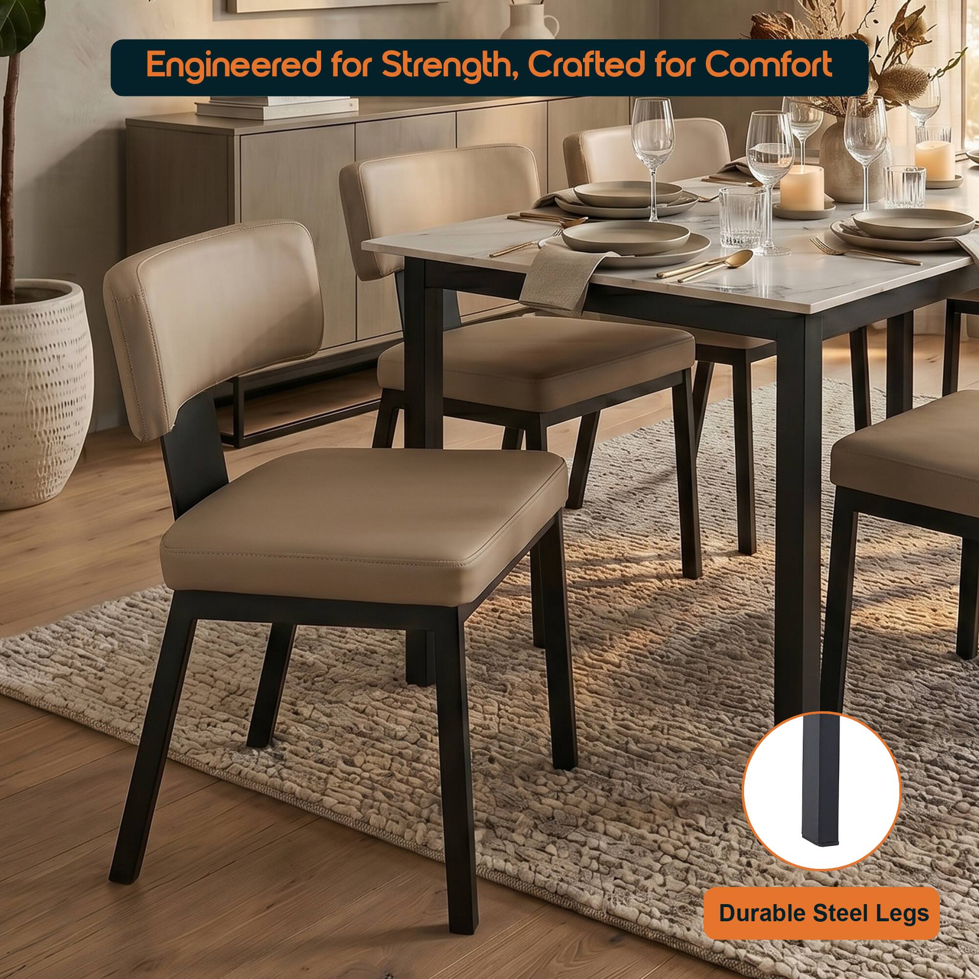Engineered for Strength, Crafted for Comfort  
Durable Steel Legs