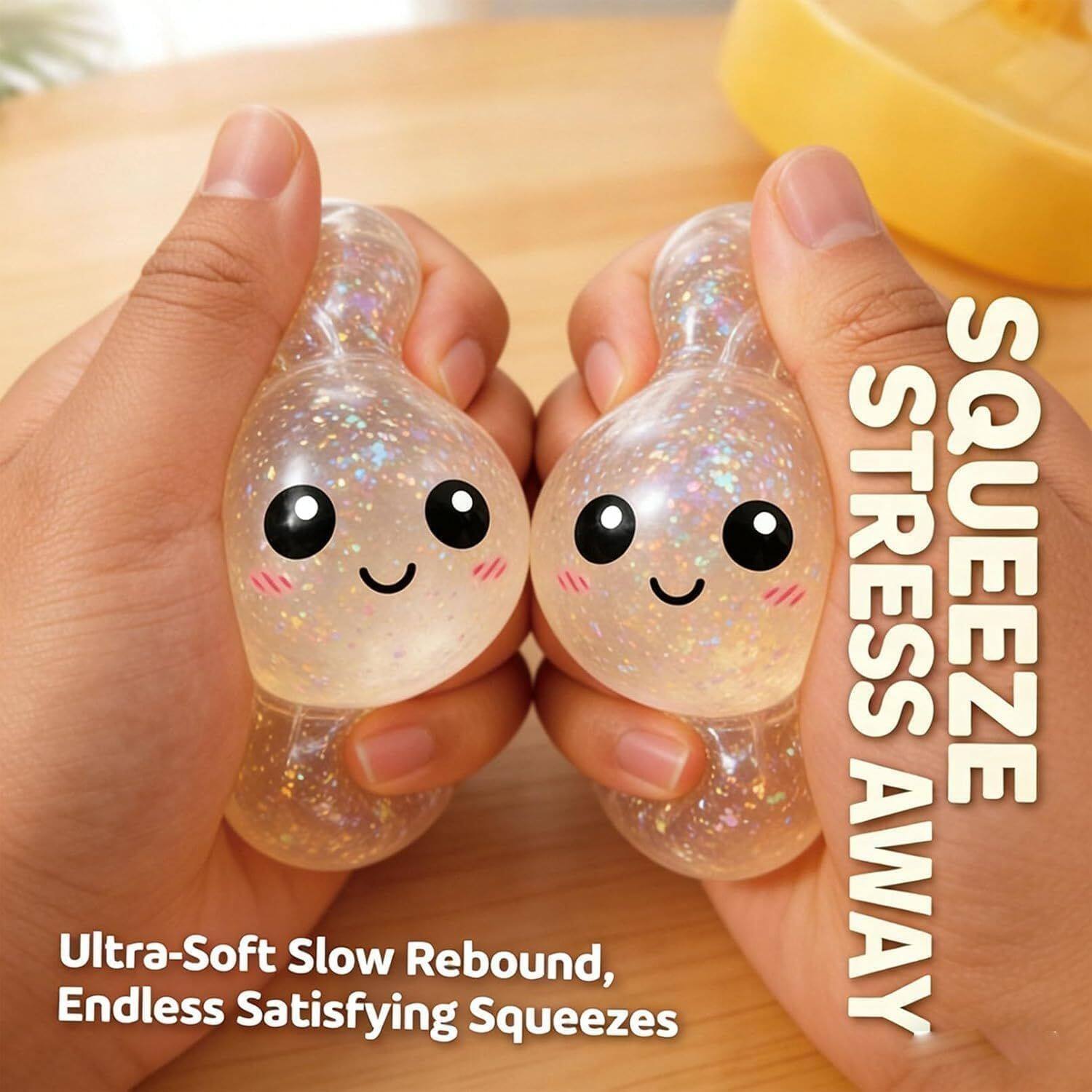 Ultra-Soft Slow Rebound, Endless Satisfying Squeezes  
SQUEEZE  
STRESS AWAY